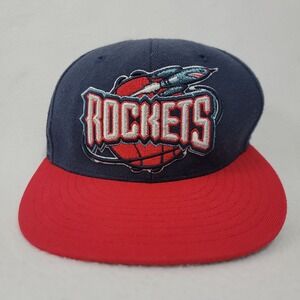 Houston Rockets Hat Mitchell & Ness Hardwood Classics Fitted Cap 7 1/8 Wool